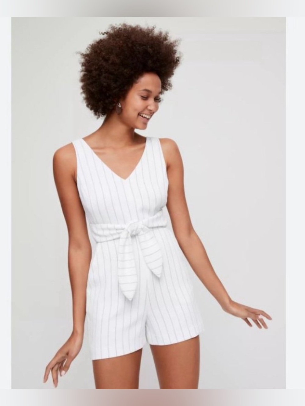 Aritzia Wilfred Ecoulement Romper in White Espace Size 6